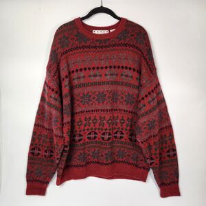 VTG 90s Sweater Mens Sz XL Knitted Holiday Event Piece Eclectic‎ Grandpa Festive